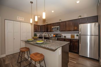 Kitchen lights and cabinet